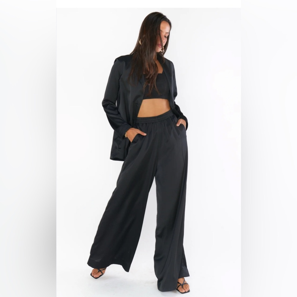 Show Me Your Mumu Irwin‎ Pants - Black Luxe Satin